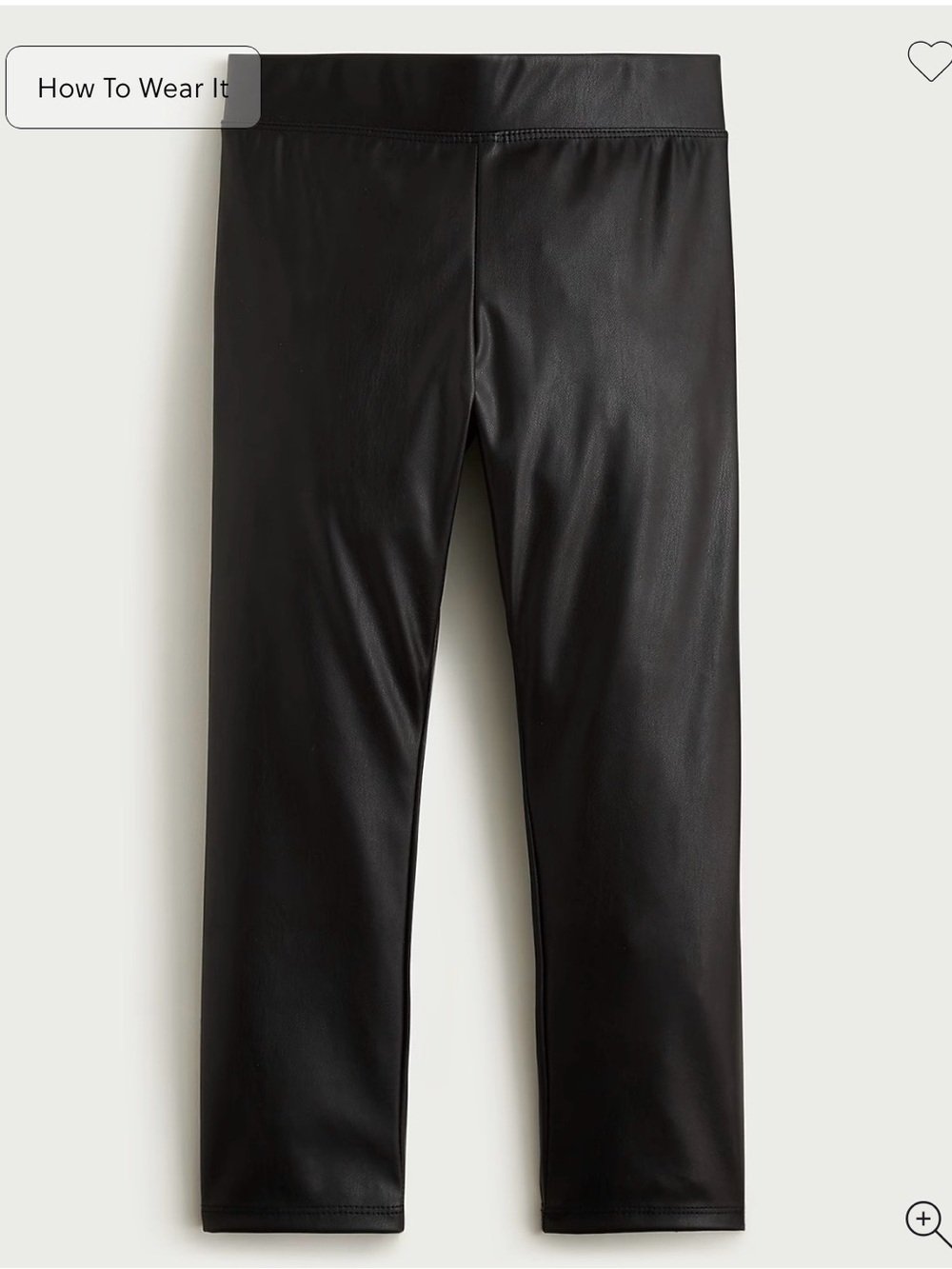 Crewcuts Girls Black Faux Leather Leggings